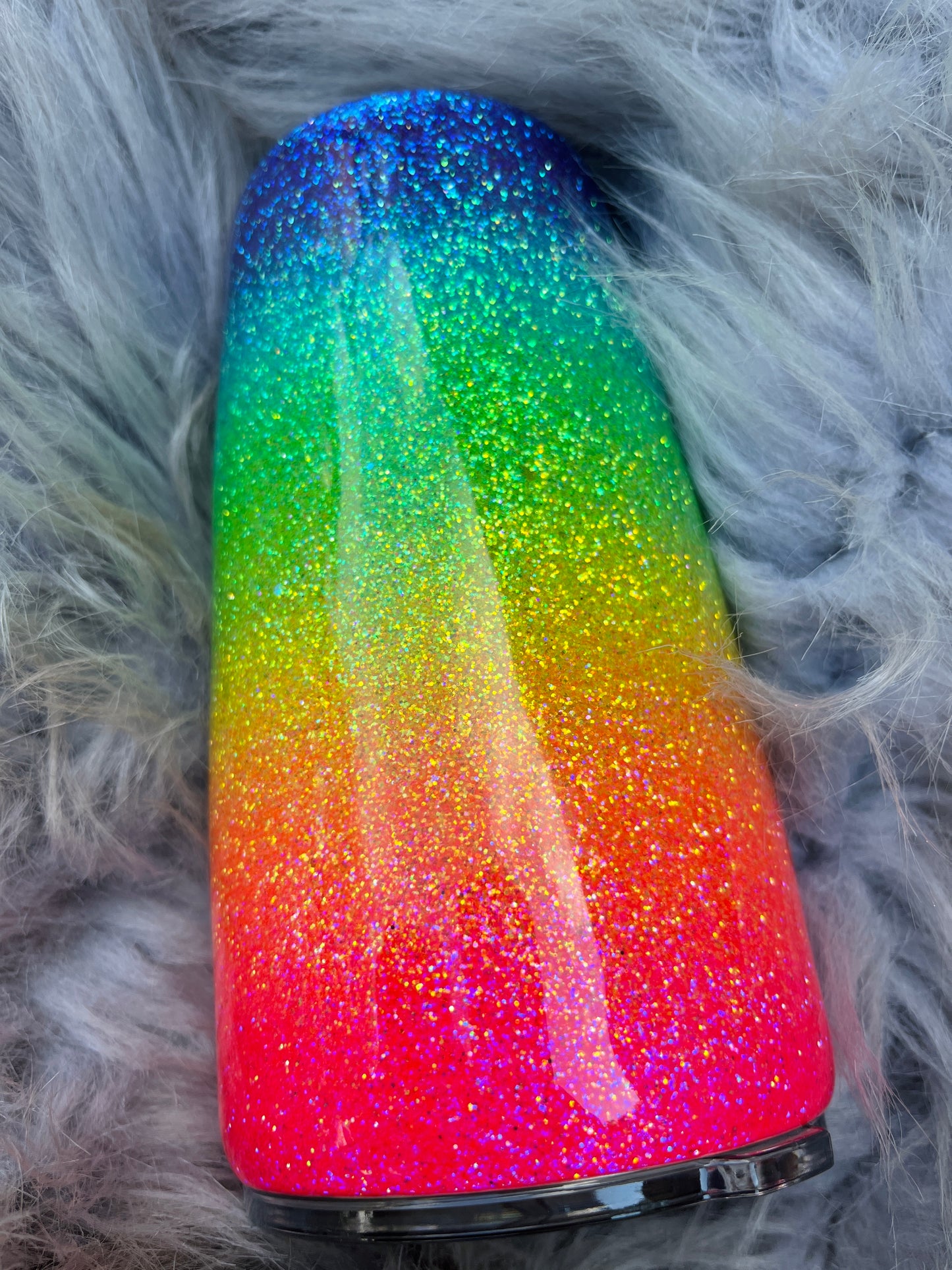 Neon Rainbow Glitter Tumbler
