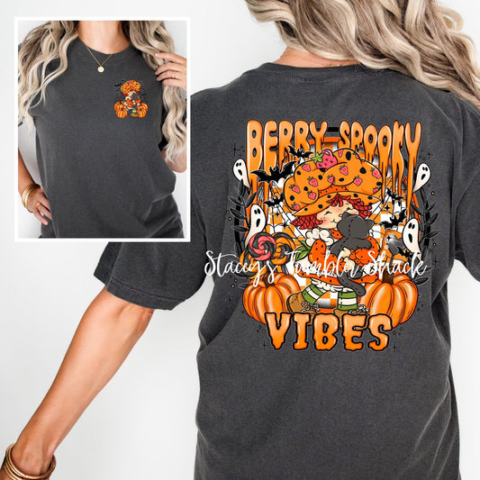 Front Pockey & Back Berry Spooky Vibes Tee
