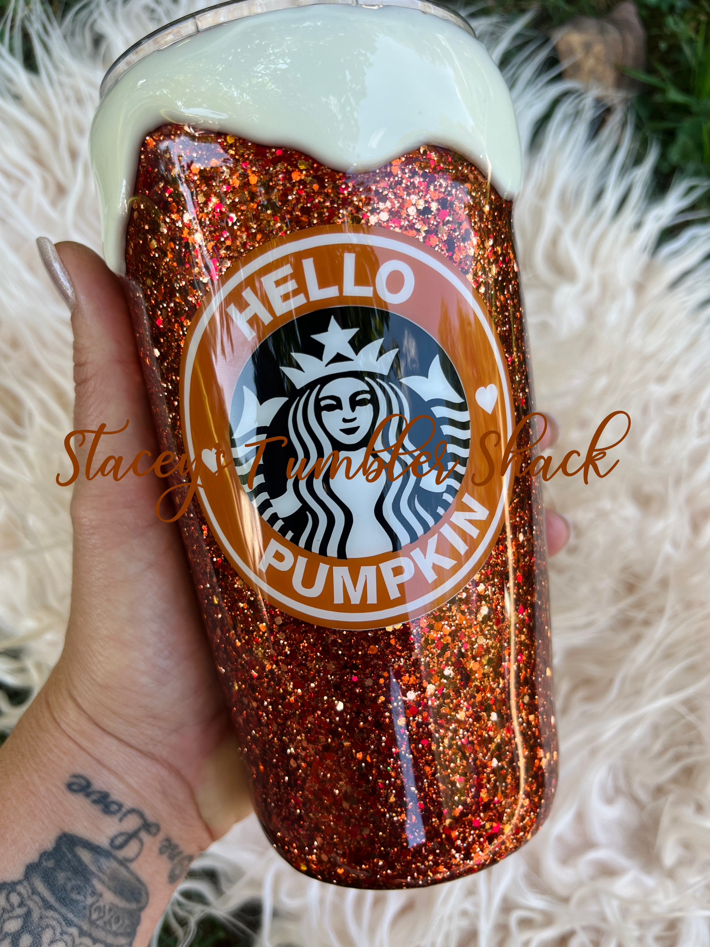 Hello Pumpkin Glitter Tumbler