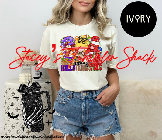 Retro HalloThanksMas Tee