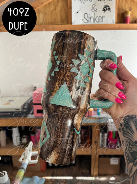Aztec Cowhide Tumbler