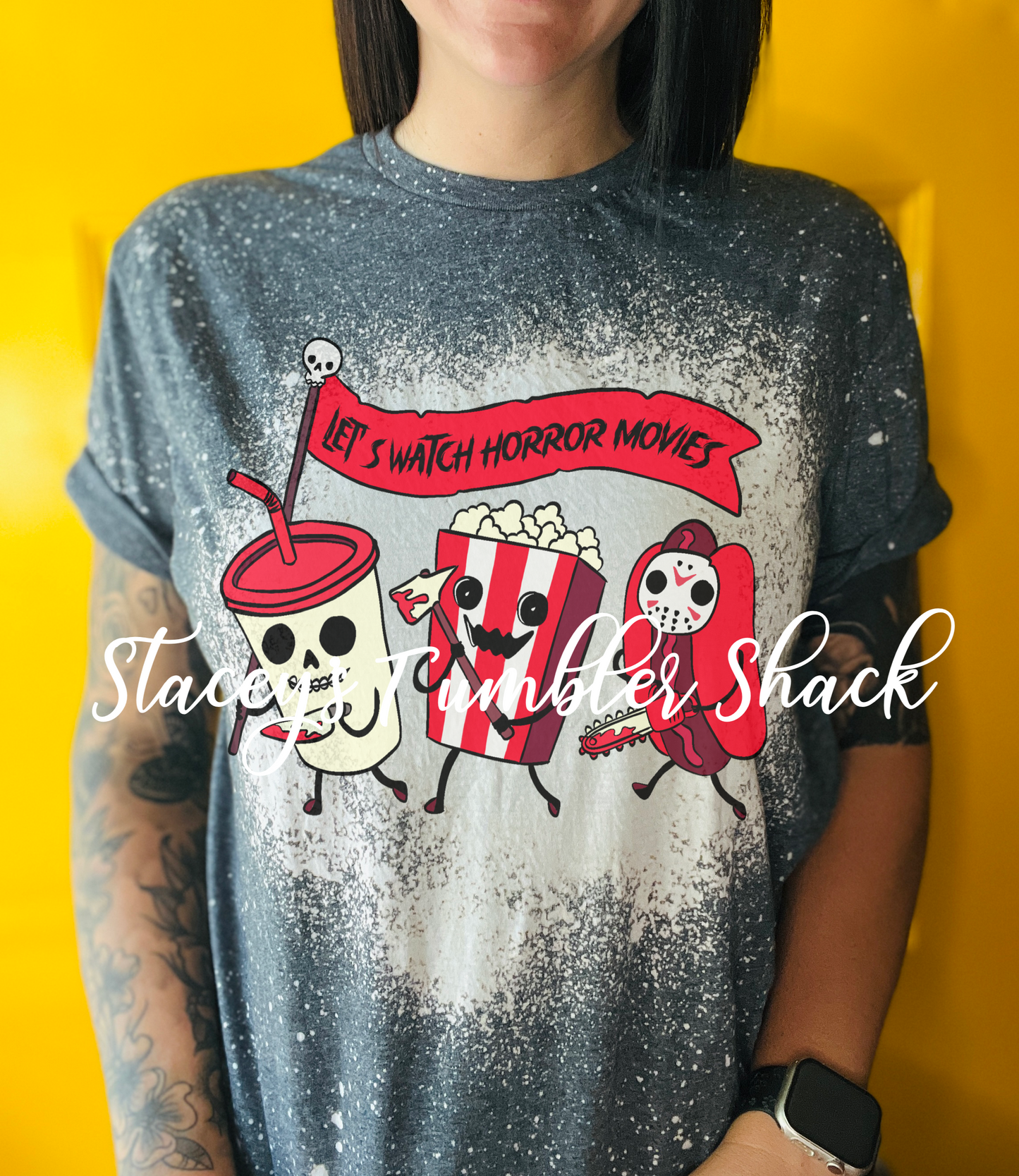 Lets Watch Horror Movies Bleached Shirt