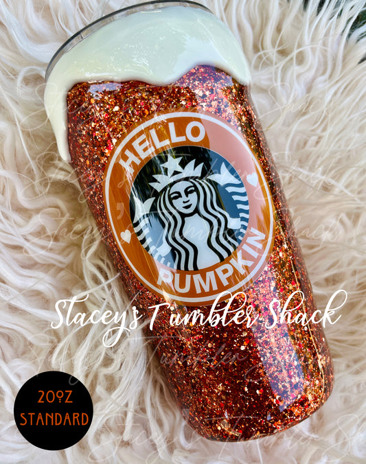 Hello Pumpkin Glitter Tumbler
