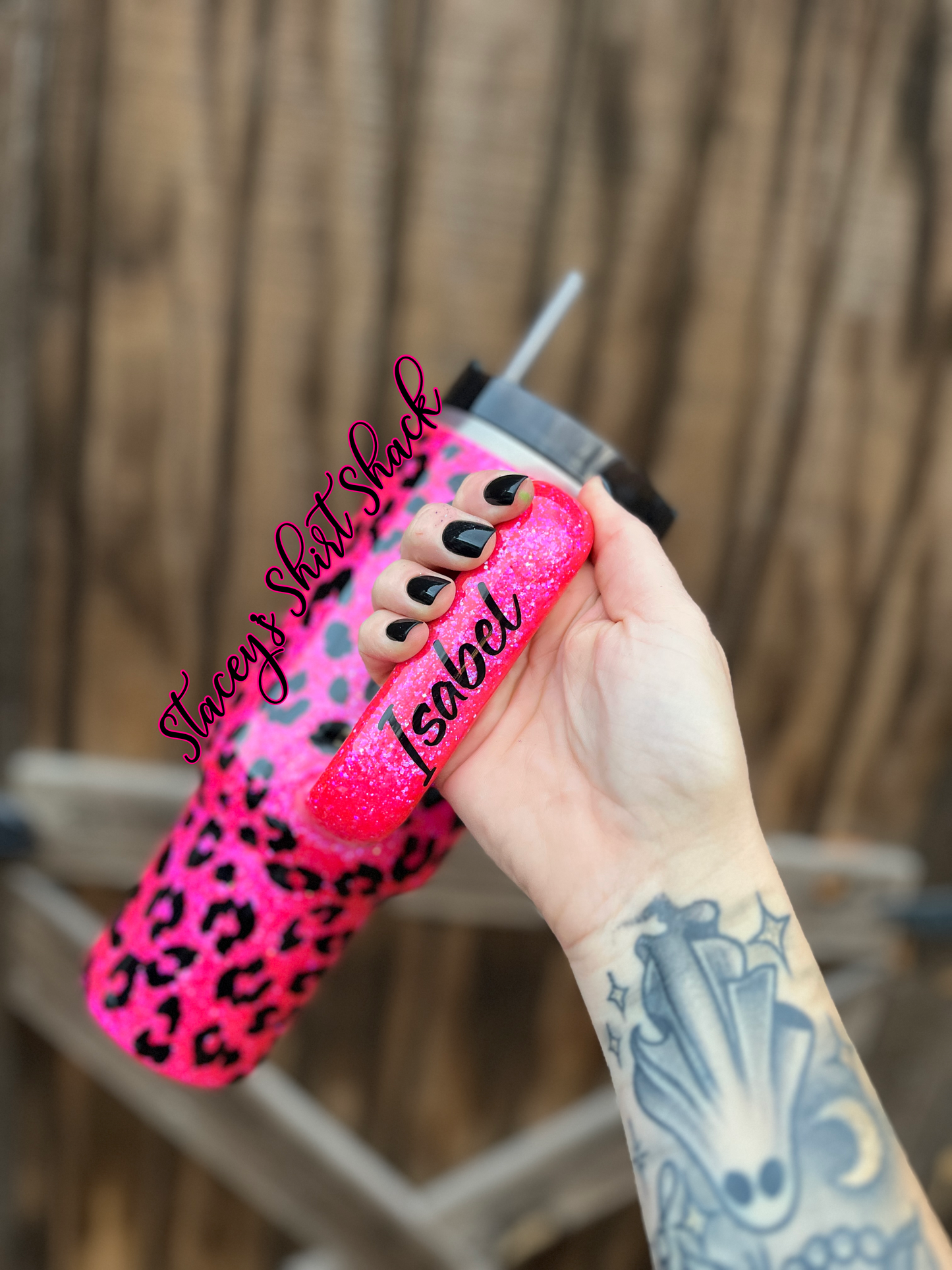 Hot Pink Leopard Print Tumbler