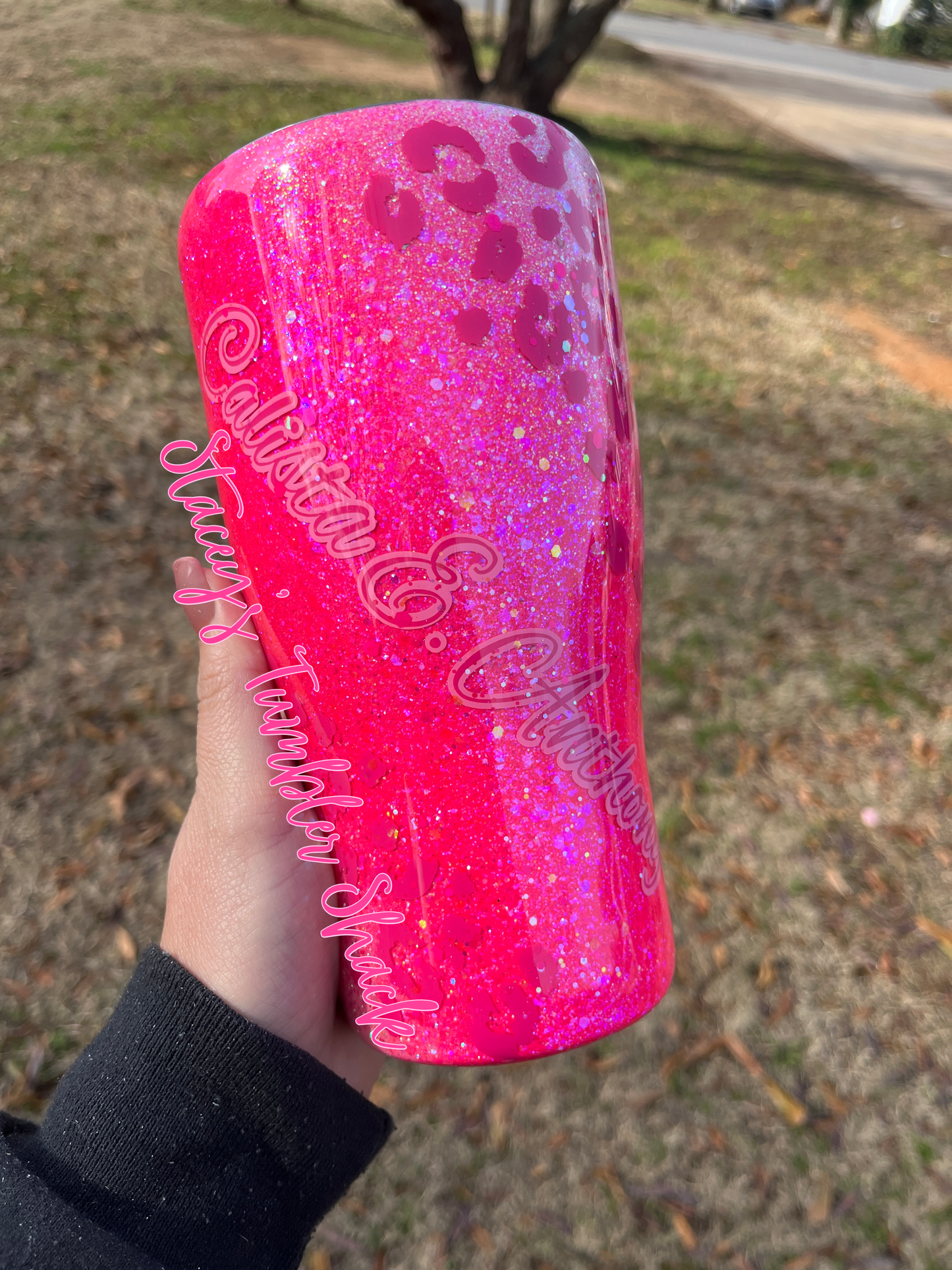 Pink Leopard Swirl Tumbler