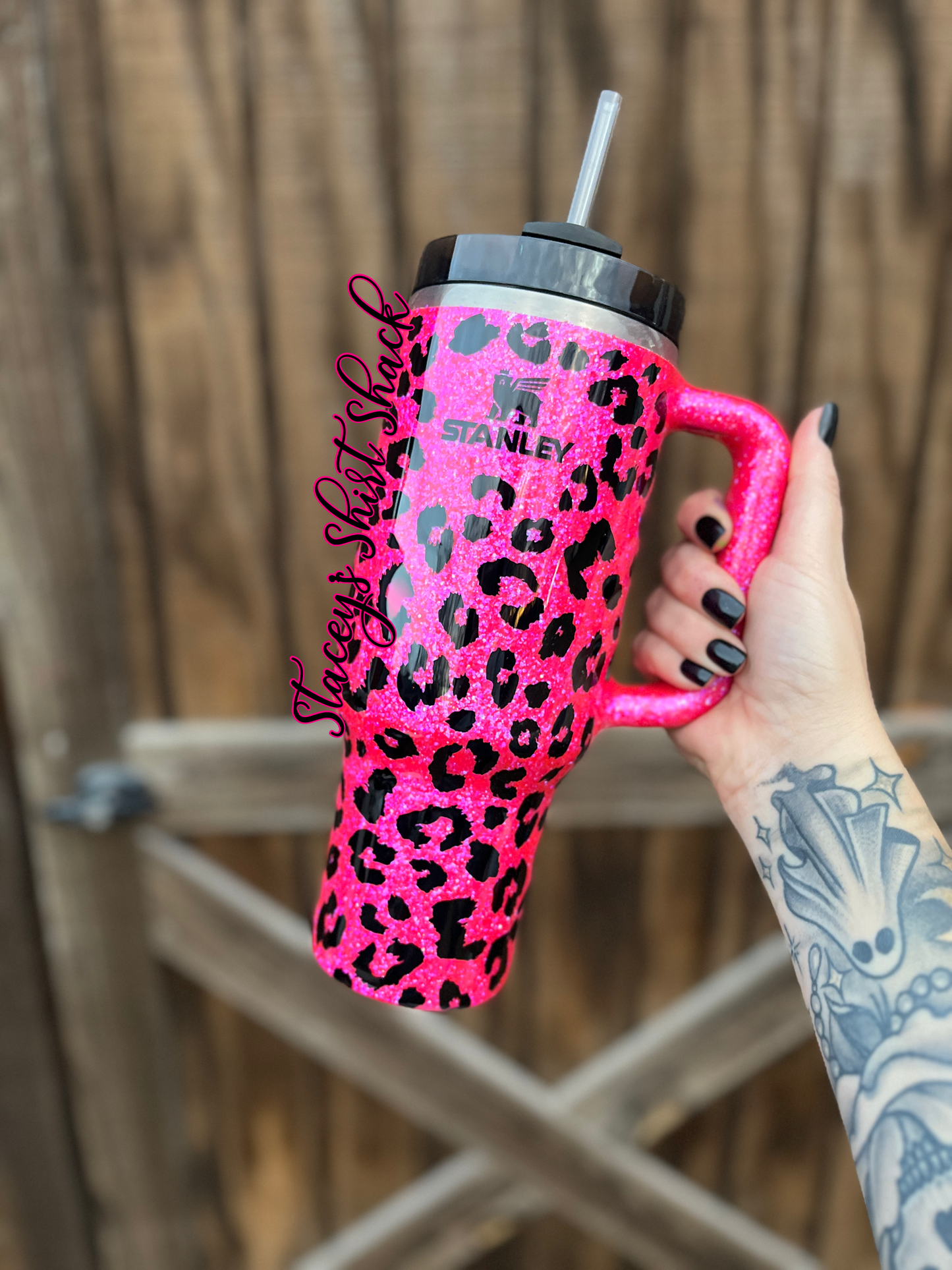 Hot Pink Leopard Print Tumbler