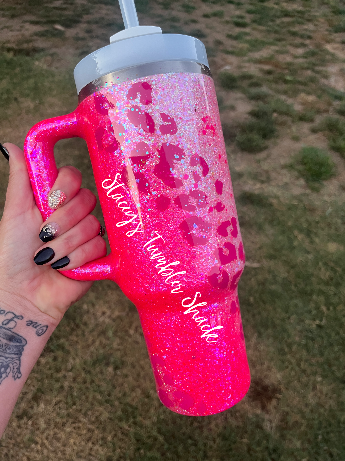 Pink Leopard Swirl Tumbler