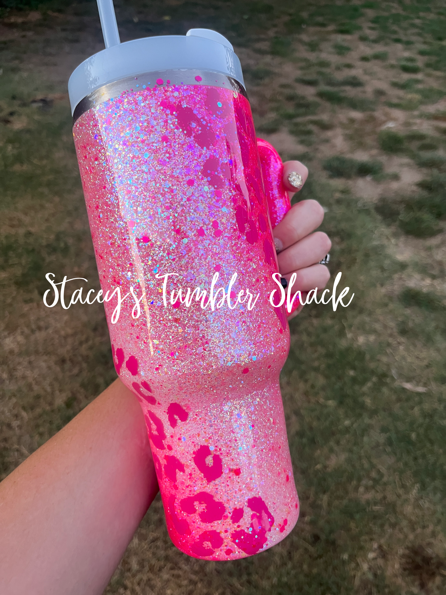 Pink Leopard Swirl Tumbler