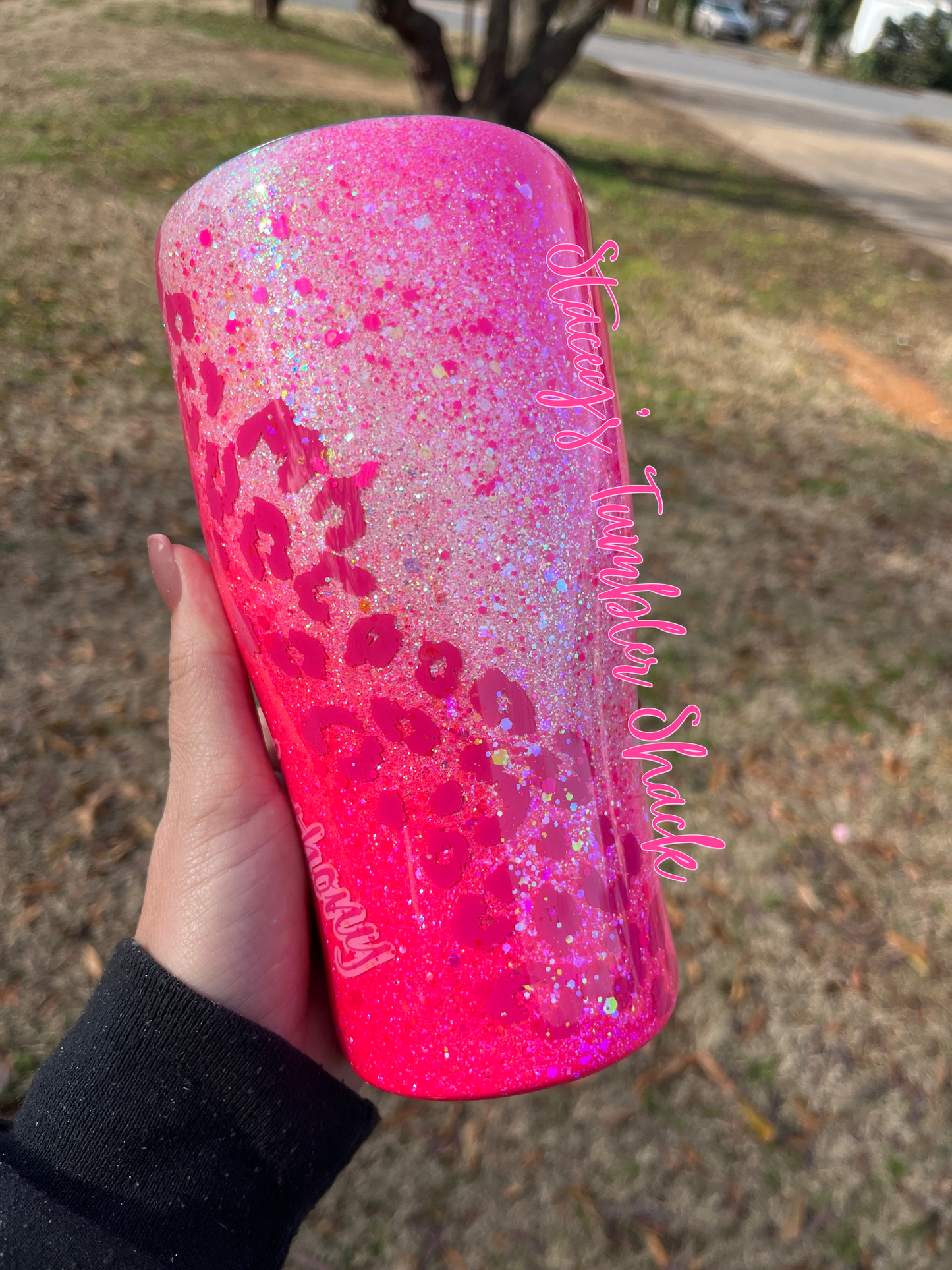 Pink Leopard Swirl Tumbler